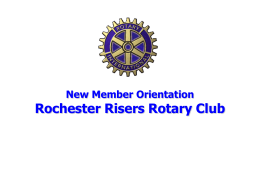 New Member Orientation - Rochester Rotary Clubs