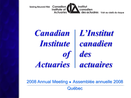 Canadian Institute of Actuaries L’Institut canadien des