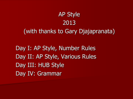 Grammar and AP Style
