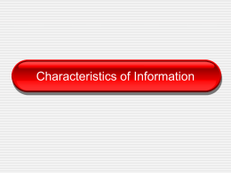 Categorisation of Information