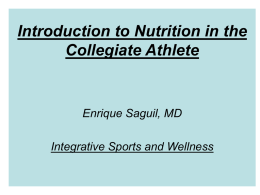 Introduction to Nutrition in the Collegiate Athlete