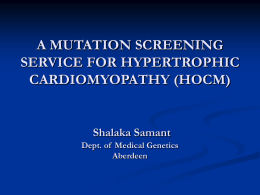A Mutation screening service for Hypertrophic