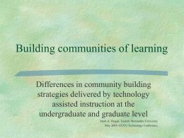 Building communities of learning