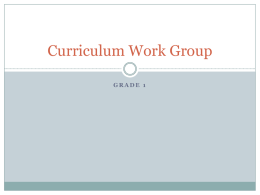 Curriculum Work Group