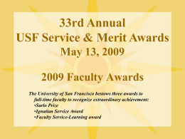 Please come to the 33rd Annual USF Service & Merit Awards