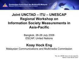 Joint UNCTAD – ITU – UNESCAP Regional Workshop on