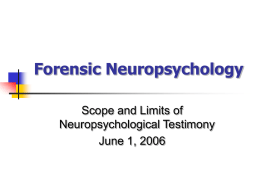 Forensic Neuropsychology - University of Florida College