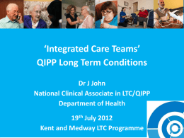 Integrated Care Teams QIPP Long Term Conditions
