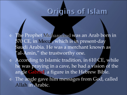 Origins of Islam - Mr. Young's Stuff