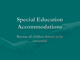 Special Education Accommodations