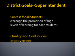 District Goals--Superintendent