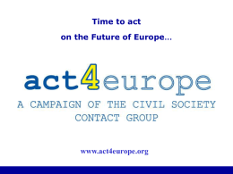Time to act on the Future of Europe…