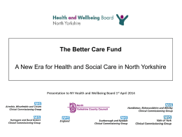 Better Care Fund North Yorkshire.