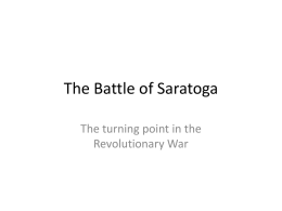 The Battle of Saratoga: A Turning Point