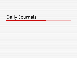 Daily Journals