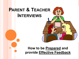 Parent & Teacher Interviews
