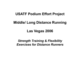 USATF Podium Effort Project Middle/ Long Distance Running