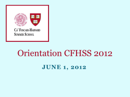 Orientation CFHSS 2010