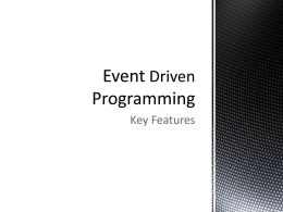 Event Driven Programming