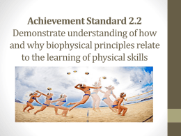 Achievement Standard 2.2 Demonstrate understanding of how