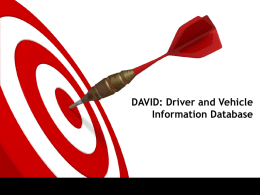 DAVID: Driver and Vehicle Information Database
