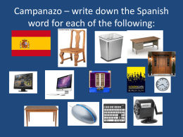 Campanazo – write down the Spanish word for each of the
