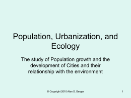 Population, Ecology, Urbanization
