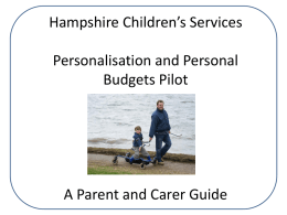 Hampshire Children’s Services Personalisation and Personal