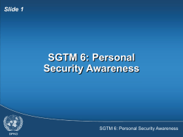 SGTM 06 - Personal Security Awareness