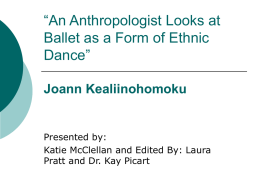 An Anthropologist Looks at Ballet as a Form of Ethnic