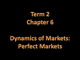 Term 2 Chapter 6 Dynamics of Markets: Perfect Markets