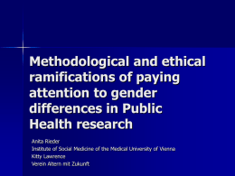 Attention to gender differences in Public Health research