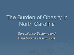 The Burden of Obesity in North Carolina
