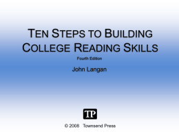 Chapter Three: Supporting Details