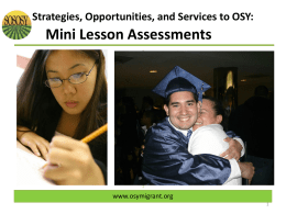 SO SOSY Mini Lesson Assessments