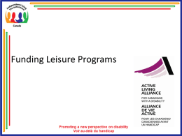 Funding Leisure Programs
