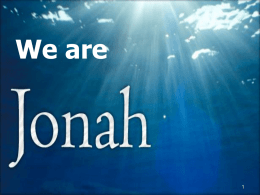 We are Jonah: God's Response to Jonah's Flight
