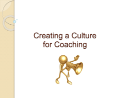 Creating a Culture for Coaching
