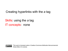 Creating hyperlinks with the a tag