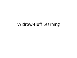 Widrow-Hoff Learning