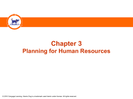 Planning for Human Resources