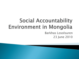 Social Accountability Environment in Mongolia - ANSA-EAP
