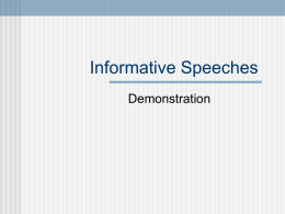 Informative Speeches - MACCRAY High School
