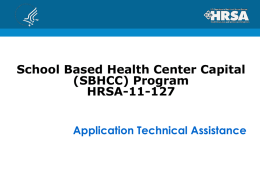 SBHCC Pre-Application Technical Assistance Call