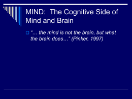 MIND: The Cognitive Side of Mind and Brain