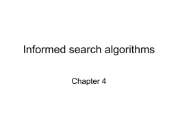 Informed search algorithms - Department of Computer Science