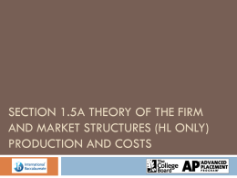 1.5 Theory of the firm and market structures (HL only