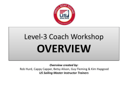 Level-3 Coach Workshop OVERVIEW