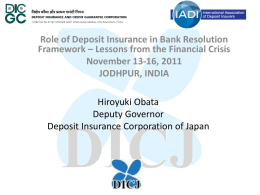 IADI Annual Conference 2011 - :::..Deposit Insurance and