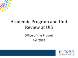 Academic Program and Unit Review at UIS